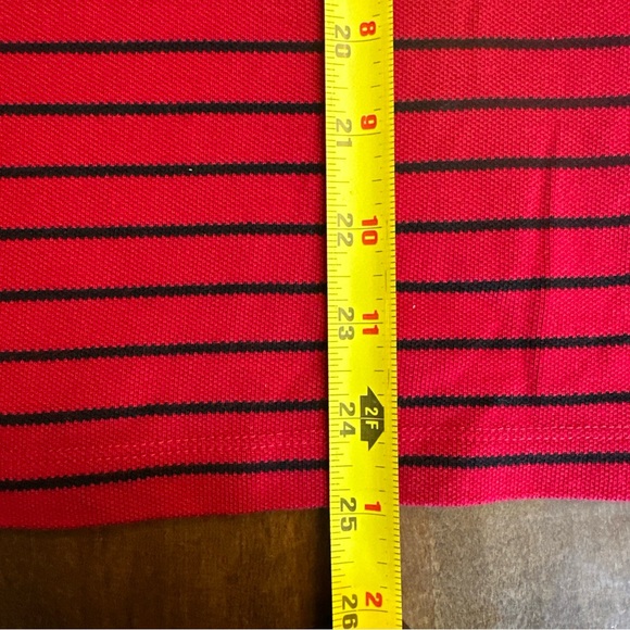Lauren Ralph Lauren 1X Striped Polo Short Sleeve Red Embroidered Preppy ❤️ - Picture 5 of 8